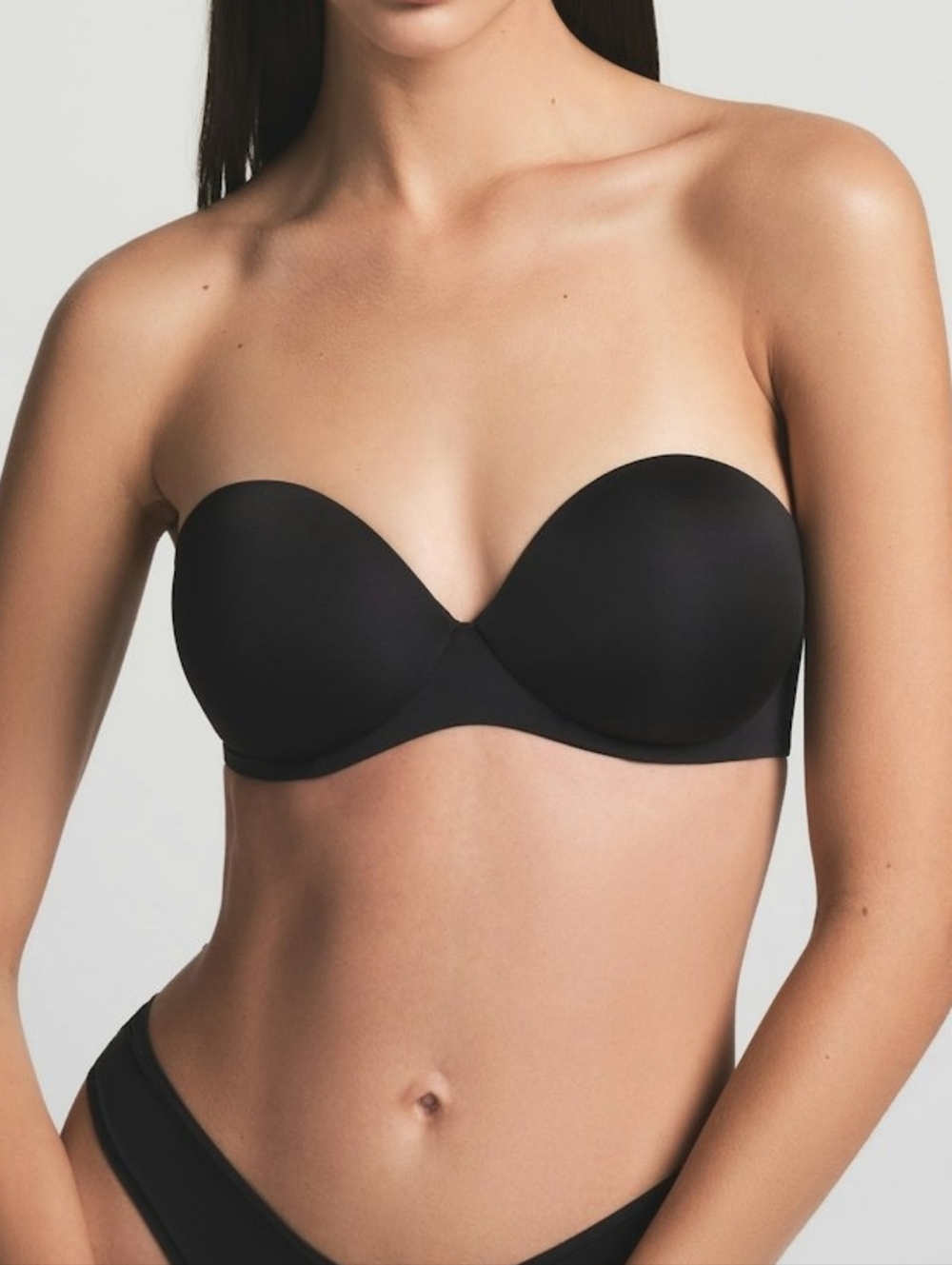 Skims Strapless Push Up Bra 34B Onyx